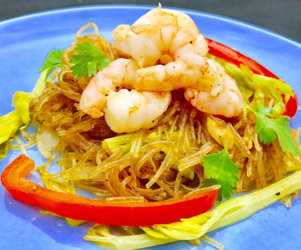 Prawn And Mung Bean Noodle StirFry Healthy Thai Food