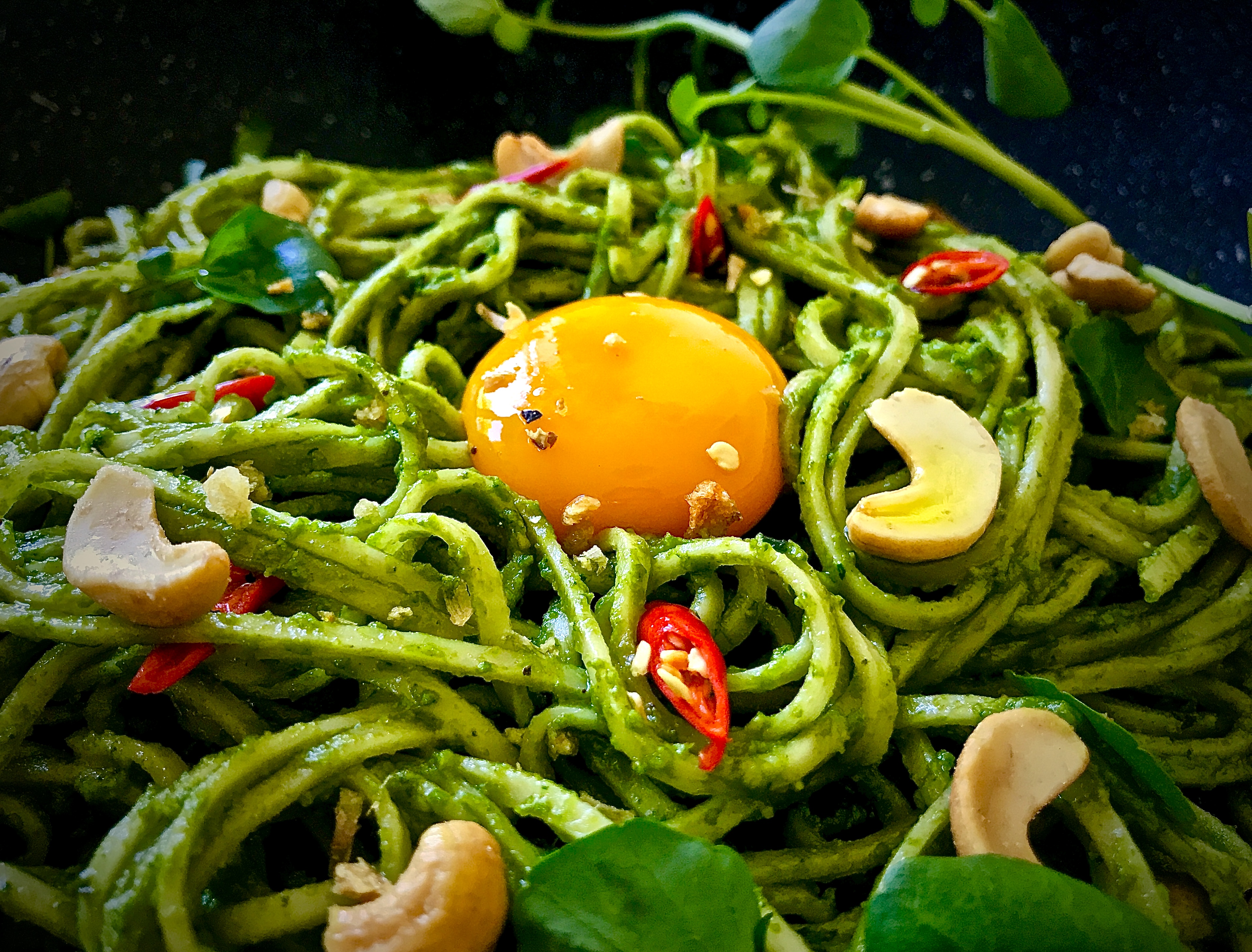 WATERCRESS CASHEW PESTO NOODLES STIR FRY Thai Food Made Easy